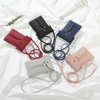 Корейские повседневные сумки-держатели для телефона, модные сумки через плечо из искусственной кожи для женщин, органайзер для косметики и туалетных принадлежностей, сумка на плечо