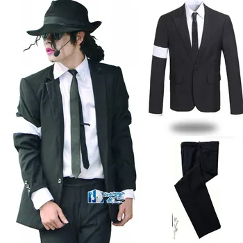 Редкий черный блейзер с нарукавной повязкой Майкла Джексона MJ Dangerous в полном комплекте для подарка на вечеринку Prepromance Party Show.