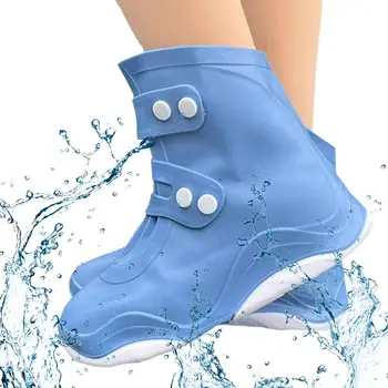 Непромокаемые бахилы Бахилы для ботинок Толстая Многоразовая Двухслойная подошва Противоскользящая Прочная Простая в использовании Бахилы для дождя на открытом воздухе