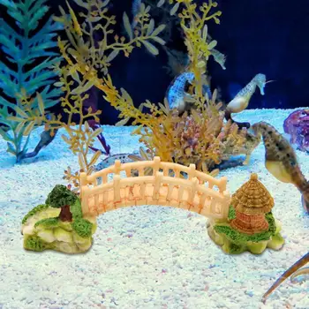 Аквариумные украшения Яркий внешний вид Компактный аквариумный аквариум в стиле бриджа Винтажный декоративный бридж для домашнего декора