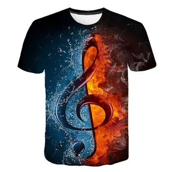 Забавная мужская футболка с 3D-гитарой, рок-группа, ретро-графика, музыкальная новинка, летняя уличная детская рубашка с коротким рукавом