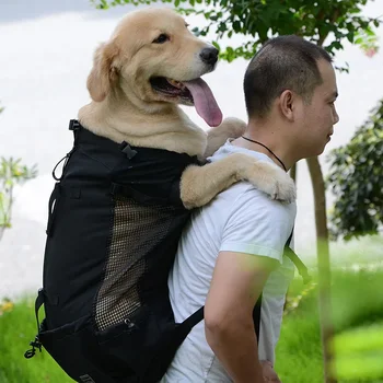 Большая сумка для переноски собак, рюкзак для переноски домашних животных, Дышащая Двойная сумка на плечо, Уличный Велосипед, Походный рюкзак