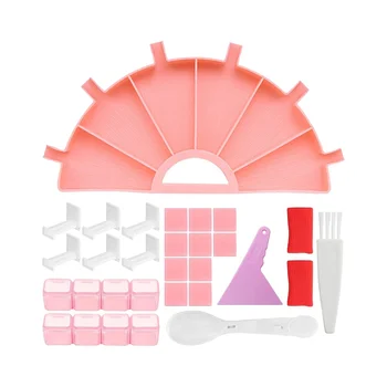 Набор для управления лотком для аксессуаров для алмазной живописи, набор для хранения 5D алмазной живописи с 6 сетками (розовый)
