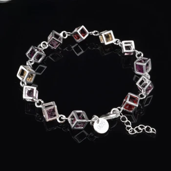 Модные украшения SAIYE, браслет из стерлингового серебра 925 пробы, браслет с кубическим цирконием, цветной женский ювелирный подарок