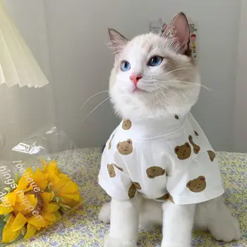 Корейская версия одежды для кошек, весенне-летняя одежда для защиты от выпадения шерсти, Маппет для маленьких молочных кошек, милая одежда для домашних кошек