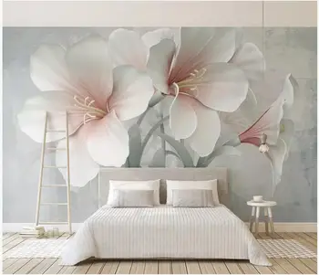 WDBH Пользовательские фото 3d обои Современные новые рельефные цветы картина для домашнего декора гостиной 3d настенная роспись обои для стен 3 d