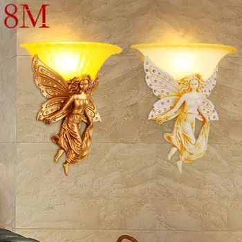Современный настенный светильник Angel длиной 8 м, светодиодный креативный дизайн, бра из смолы для дома, гостиной, спальни, коридора