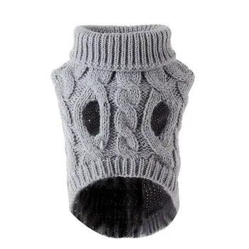 Однотонные вязаные свитера для щенков теплого цвета, Зимняя одежда для собак, Мягкий свитер с воротником для домашних животных, Кошка Чихуахуа