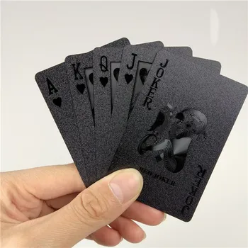 Колода для покера Black Diamond Пластиковые игральные карты Настольные игры Speelkaarten ПВХ Карты Креативный подарок Стандартные игральные карты