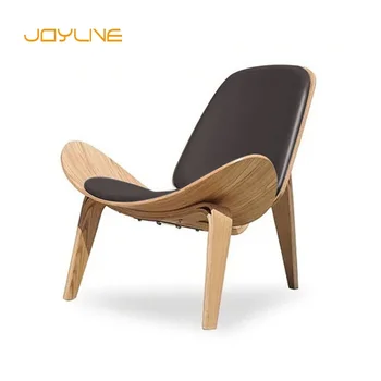 Современный стул JOYLIVE для гостиной на трех ножках из ракушечника, фанера из ясеня, Тканевая обивка мебели для гостиной