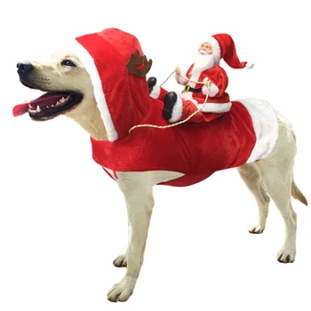 Костюм Собаки Санта-Клауса, Рождественская одежда для домашних животных, Костюмы для косплея Санта-Клауса, одежда для вечеринок для собак для маленьких средних и крупных собак