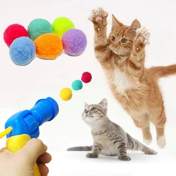 Мини-помпоны, игрушки, Забавный кот, Интерактивная тизерка с плюшевым мячом, обучающий инструмент, Креативные Котята, товары для домашних животных, Игрушки для кошки