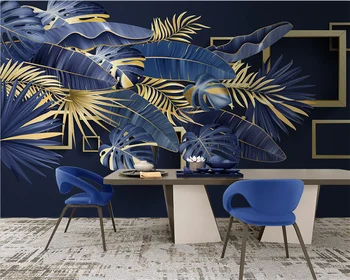 Обои beibehang Custom modern papel de pared Nordic tropical plants светло-роскошные обои с синим фоном из лазурита